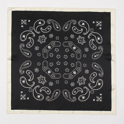70cm Paisley Print Muslim Hijab Women Bandanas Square Silk Scarf Headband Handkerchief Neckerchief Hairscarf Scarves Luxury