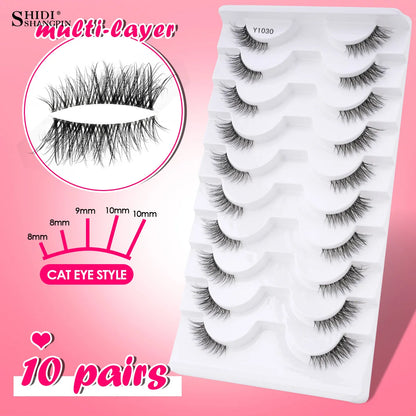 New Half Eyelashes False Lashes 5/10 Pairs 3D Mink Lashes Natural Eyelash Extension Cat Eye Eyelashes Makeup faux Cils maquiagem