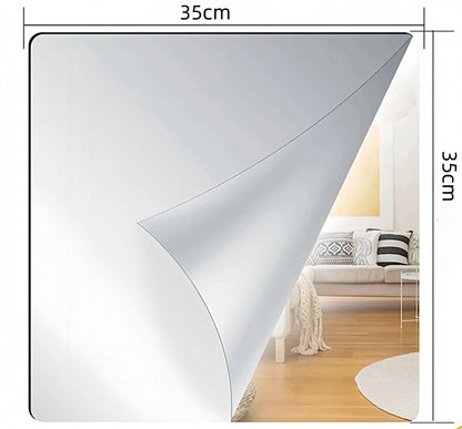 4pcs 25/35cm 3D Self-adhesive Mirror Wall Stickers Thickened 2mm Flexible DIY Art Acrylic Mirror Stickers Living Room Decoration