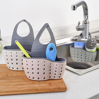 Double-layer Sink Hanging Bag Kitchen Rack Faucet Sponge Holder Storage Hanging Basket Kitchen Storage Rack Sink Accessories