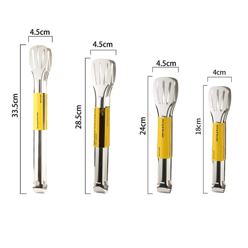 Stainless Steel Frying Shovel Clip Multifunctional Steak BBQ Tongs Frying Fish Spatula Clip Bread Clip Household Kitchen Tool