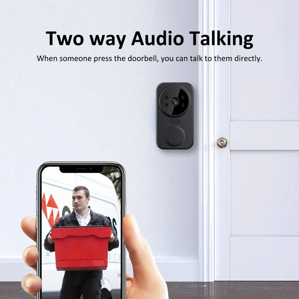 WiFi Smart Video Doorbell Camera Night Vision Smart Visual Doorbell APP Remote Monitoring Intelligent Doorbell for Home Security