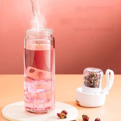 450ml Portable Transparent Glass Cup Household Drinkware Coffee Mug With Lid Beverage Coffee Cups Coffeeware Teaware
