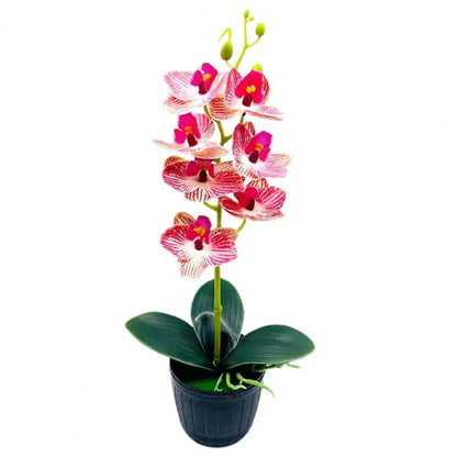 1 Set Beautiful Fake Potted Flowers Portable Simulation Bonsai Orchid Natural-Looking Desktop Fake Potted Flowers