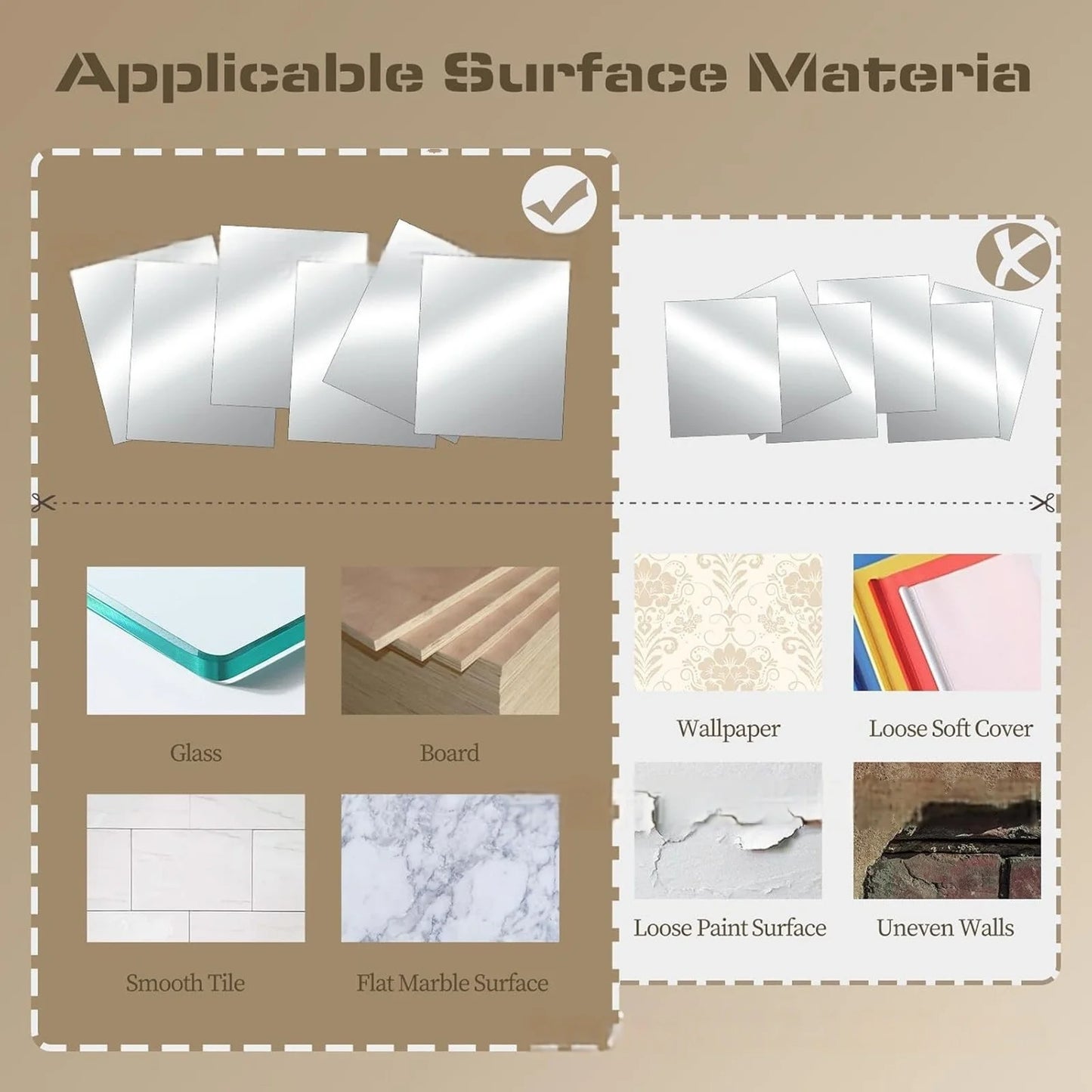 10pcs15/20cm 3D Self-adhesive Mirror Wall Stickers Thickened 2mm Flexible DIY Art Acrylic Mirror Stickers Living Room Decoration