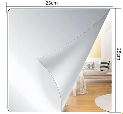 4pcs 25/35cm 3D Self-adhesive Mirror Wall Stickers Thickened 2mm Flexible DIY Art Acrylic Mirror Stickers Living Room Decoration