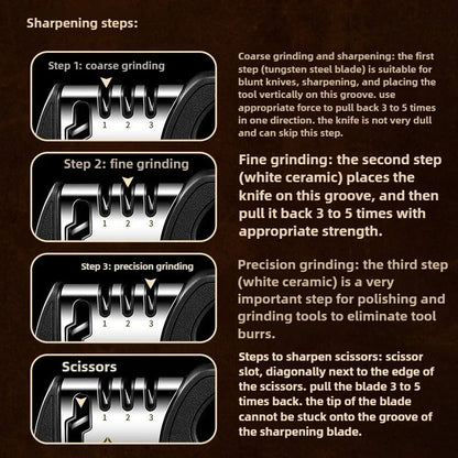 4 Stage Diamond Knife Sharpener Professional Manual Sharpening Tool with Non-Slip Base for Kitchen Knives ScissorsHousehold Tool