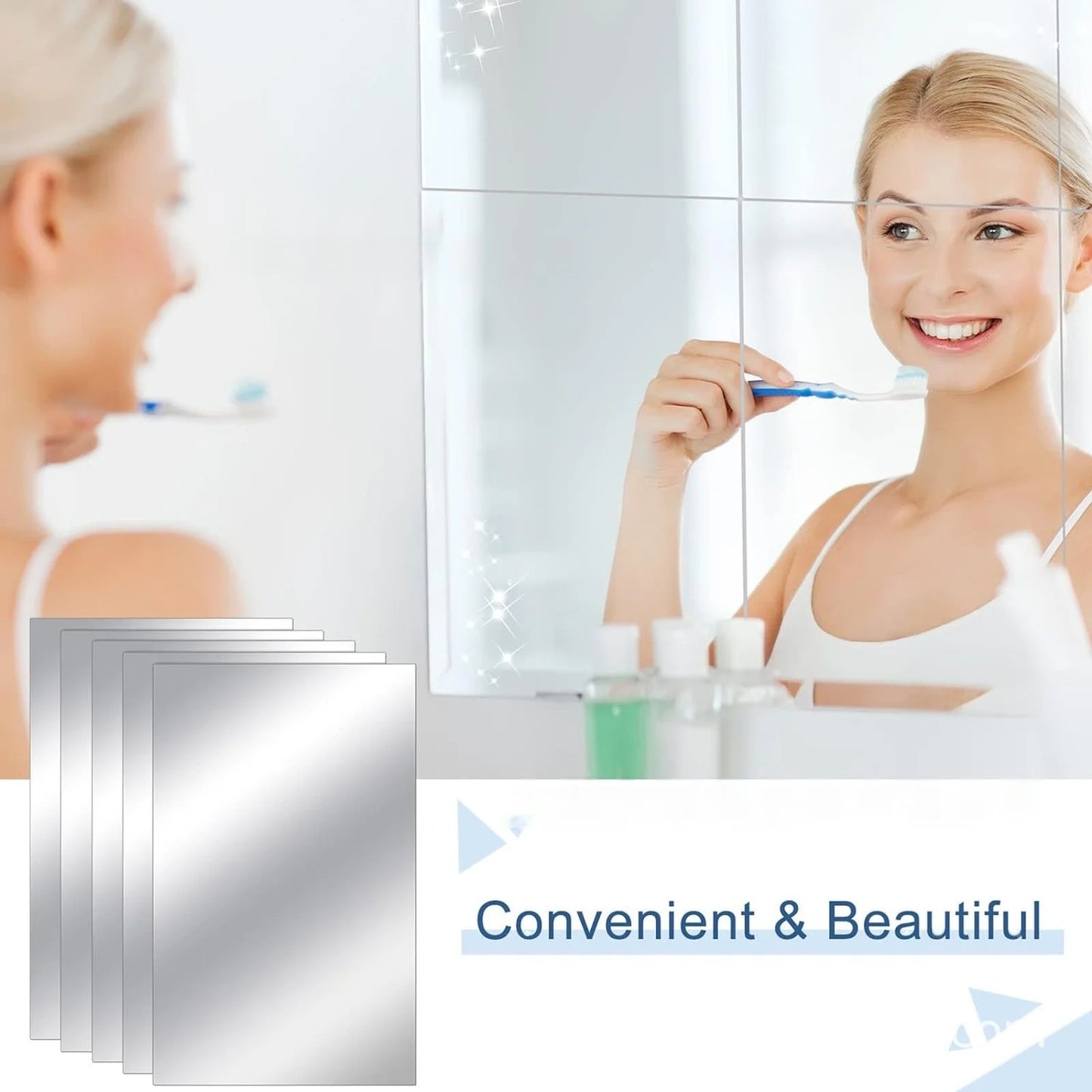 10pcs15/20cm 3D Self-adhesive Mirror Wall Stickers Thickened 2mm Flexible DIY Art Acrylic Mirror Stickers Living Room Decoration