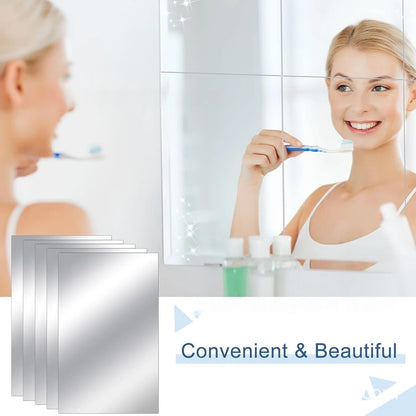 10pcs15/20cm 3D Self-adhesive Mirror Wall Stickers Thickened 2mm Flexible DIY Art Acrylic Mirror Stickers Living Room Decoration