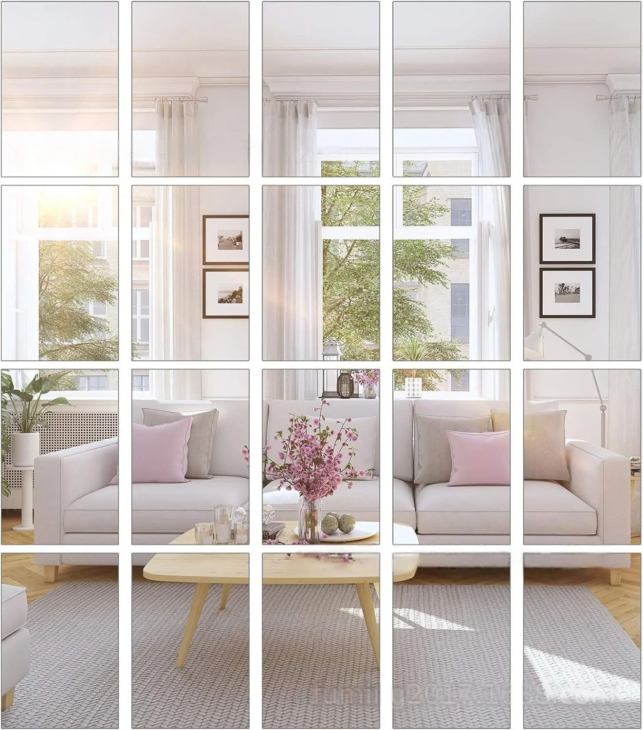 10pcs15/20cm 3D Self-adhesive Mirror Wall Stickers Thickened 2mm Flexible DIY Art Acrylic Mirror Stickers Living Room Decoration
