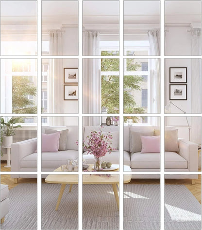 10pcs15/20cm 3D Self-adhesive Mirror Wall Stickers Thickened 2mm Flexible DIY Art Acrylic Mirror Stickers Living Room Decoration