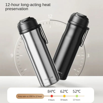 600ml Magnetic Tea Thermos Cup with Movable Filter Infuser Stainless Steel Vacuum Flask Keep Cold Hot Travel Business Car Gift