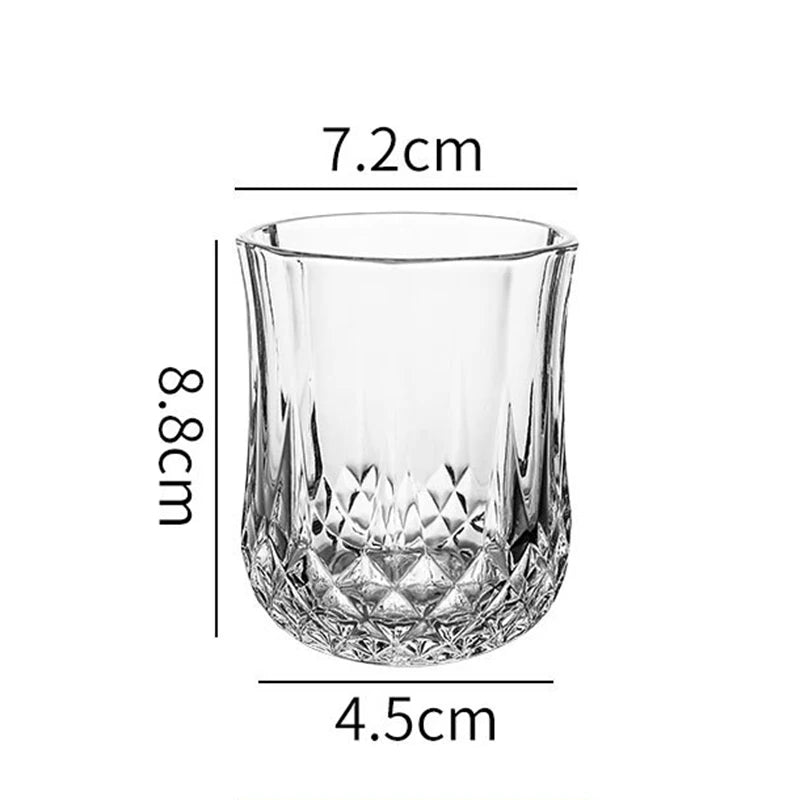 85ml/215ml/310ml/250ml/360ml Collins Glass Whiskey Cups Diamond Relief Bottom Beverage Cup Household Tazas Coffeeware Drinkware