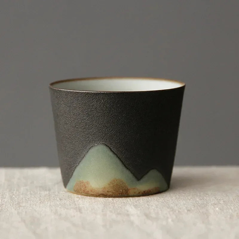 50ml/55ml Hand drawn mountain shape teacup Retro Ceramic Tea cup Kung Fu Tea Set Coffee Cup Small Water Cup Porcelain Teaware