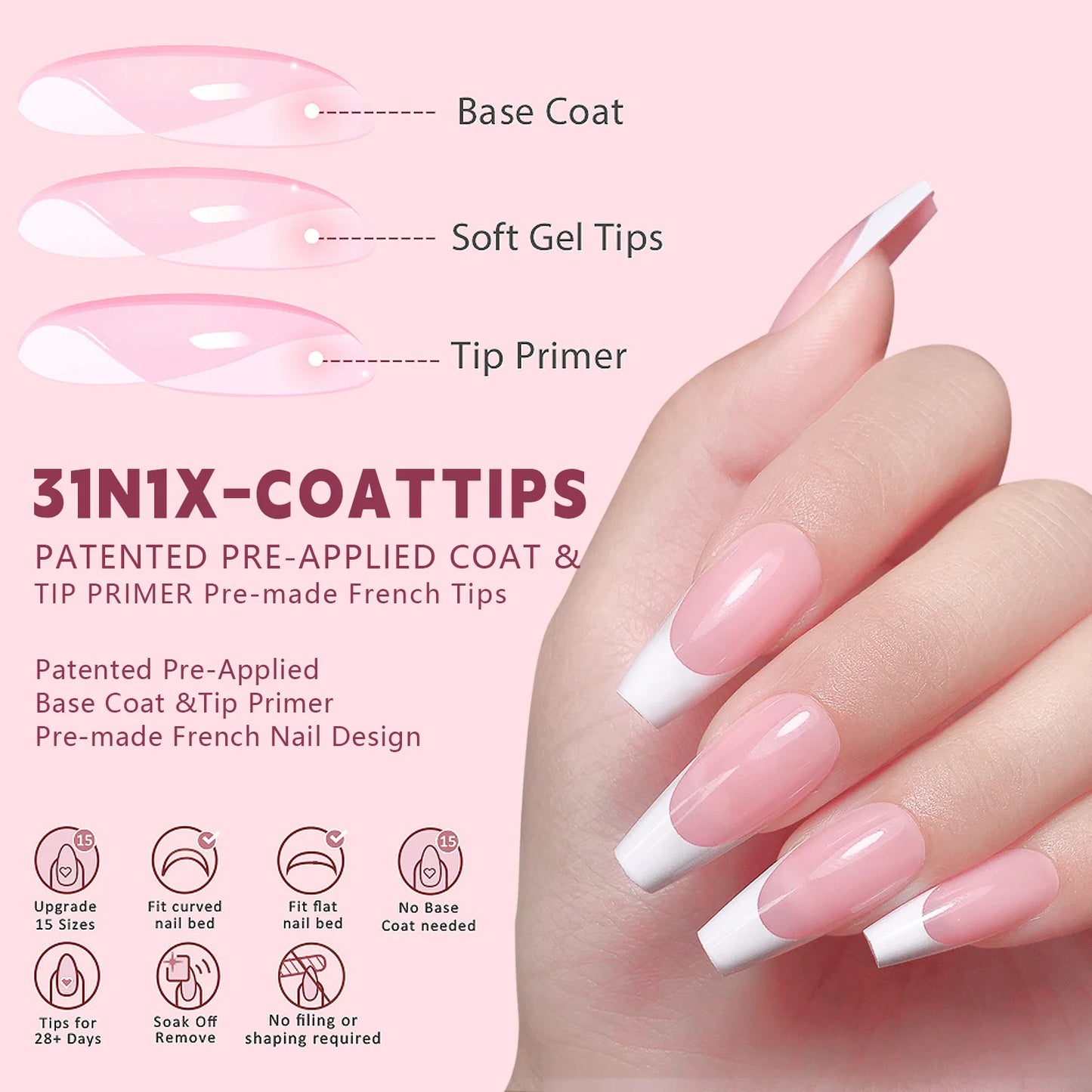 150pcs Nude White Fake Nails Need Adhesive Glue Glitter Press on Nails Women Wearable Nail Art Stickers Full Finished False Nail