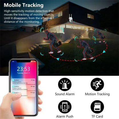 8MP Wifi Surveillance Camera PTZ Wireless IP Camera 8X Zoom AI Human Tracking Two-way Audio Color Night Vision Security Cam CCTV