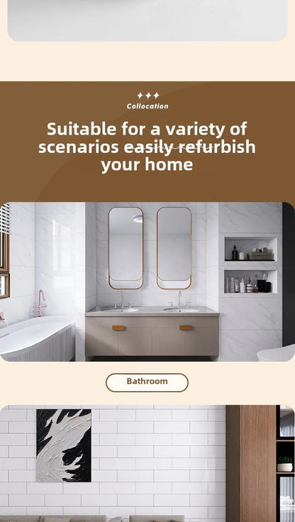 10-50Pcs PVC Marble Wall Stickers Self-Adhesive Thickened Tile Sticker Bathroom Waterproof Floor Sticker Kitchen Home Decoration