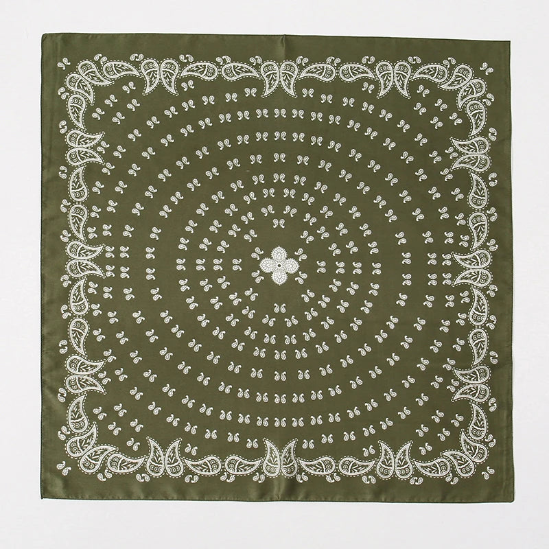 70cm Paisley Print Muslim Hijab Women Bandanas Square Silk Scarf Headband Handkerchief Neckerchief Hairscarf Scarves Luxury