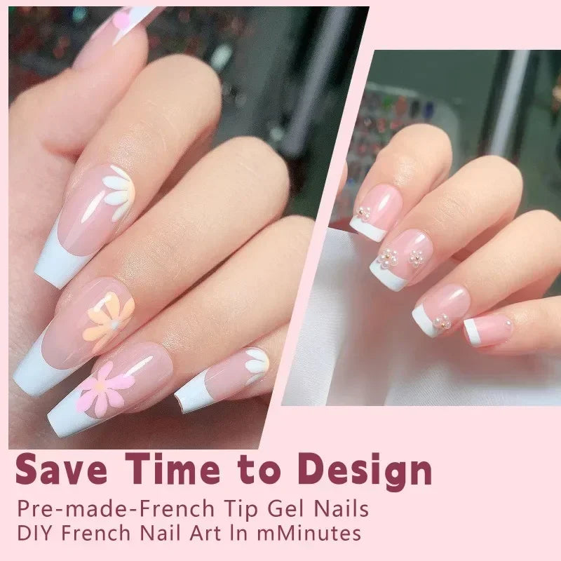 150pcs/Boxed French Gel Tips Press On Nails Black Coffee Almond Nails 15 Sizes Pre-applied Fake Nails For Manicure Extension