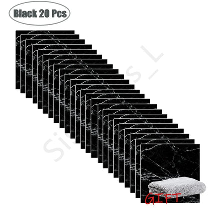 10-50Pcs PVC Marble Wall Stickers Self-Adhesive Thickened Tile Sticker Bathroom Waterproof Floor Sticker Kitchen Home Decoration