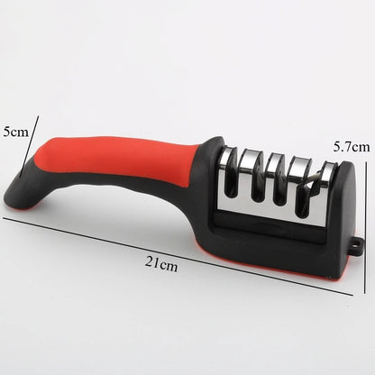 4 Stage Diamond Knife Sharpener Professional Manual Sharpening Tool with Non-Slip Base for Kitchen Knives ScissorsHousehold Tool