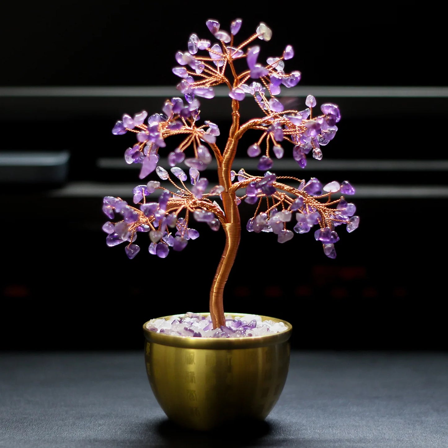 Lucky Abundance Crystal Feng Shui Tree -  Prosperity Decor for Desk, Wealth Attracting Home & Office Blessing | Unique Gift Idea