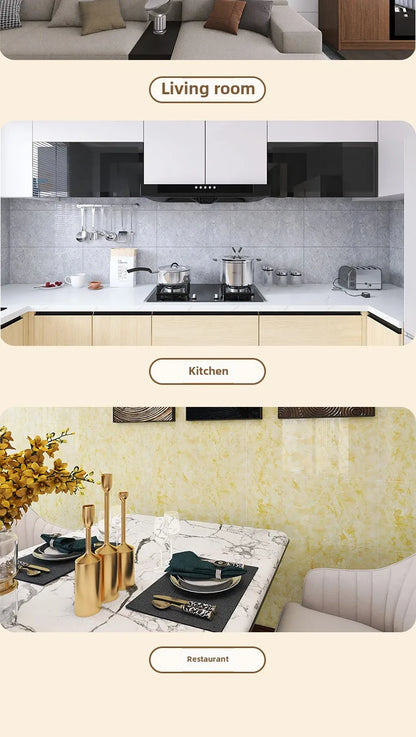 10-50Pcs PVC Marble Wall Stickers Self-Adhesive Thickened Tile Sticker Bathroom Waterproof Floor Sticker Kitchen Home Decoration