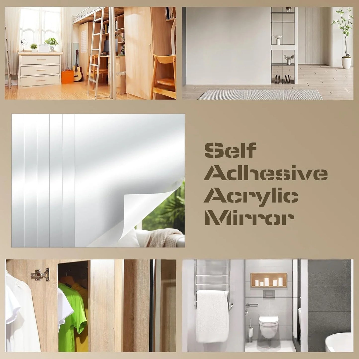 10pcs15/20cm 3D Self-adhesive Mirror Wall Stickers Thickened 2mm Flexible DIY Art Acrylic Mirror Stickers Living Room Decoration