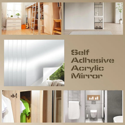 10pcs15/20cm 3D Self-adhesive Mirror Wall Stickers Thickened 2mm Flexible DIY Art Acrylic Mirror Stickers Living Room Decoration