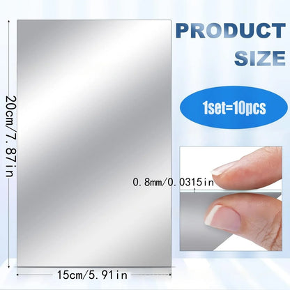 10pcs15/20cm 3D Self-adhesive Mirror Wall Stickers Thickened 2mm Flexible DIY Art Acrylic Mirror Stickers Living Room Decoration