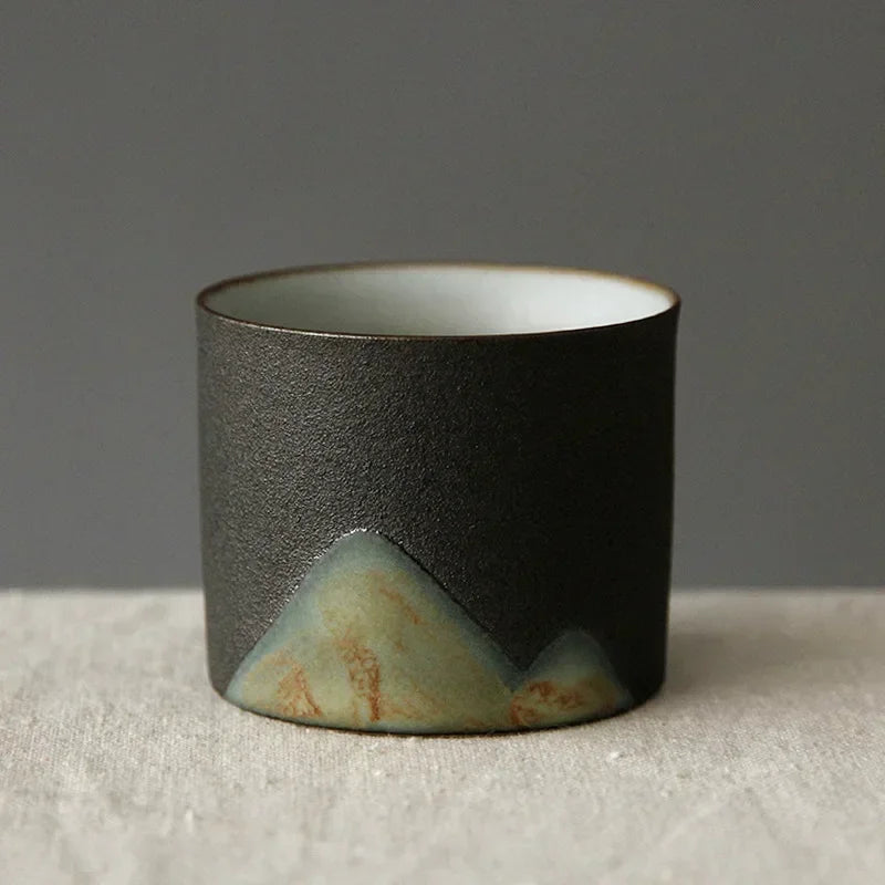 50ml/55ml Hand drawn mountain shape teacup Retro Ceramic Tea cup Kung Fu Tea Set Coffee Cup Small Water Cup Porcelain Teaware