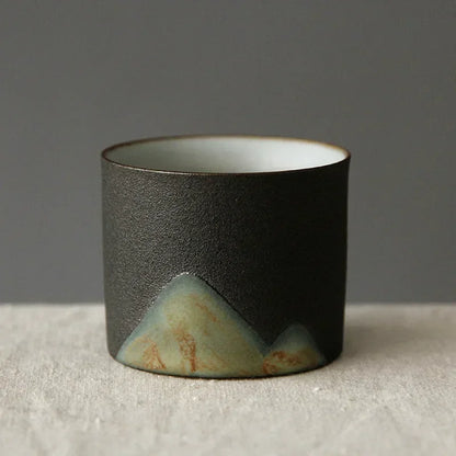 50ml/55ml Hand drawn mountain shape teacup Retro Ceramic Tea cup Kung Fu Tea Set Coffee Cup Small Water Cup Porcelain Teaware