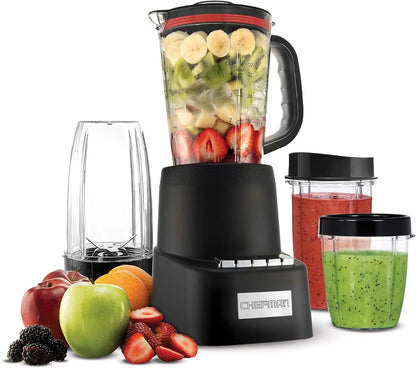 12-Piece Set, 3 Programmed Speeds & Pulse, Easy Ice Crushing for Shakes, Dishwasher-Safe 32-Oz Pitcher, 12Oz & 2 24Oz Tumblers