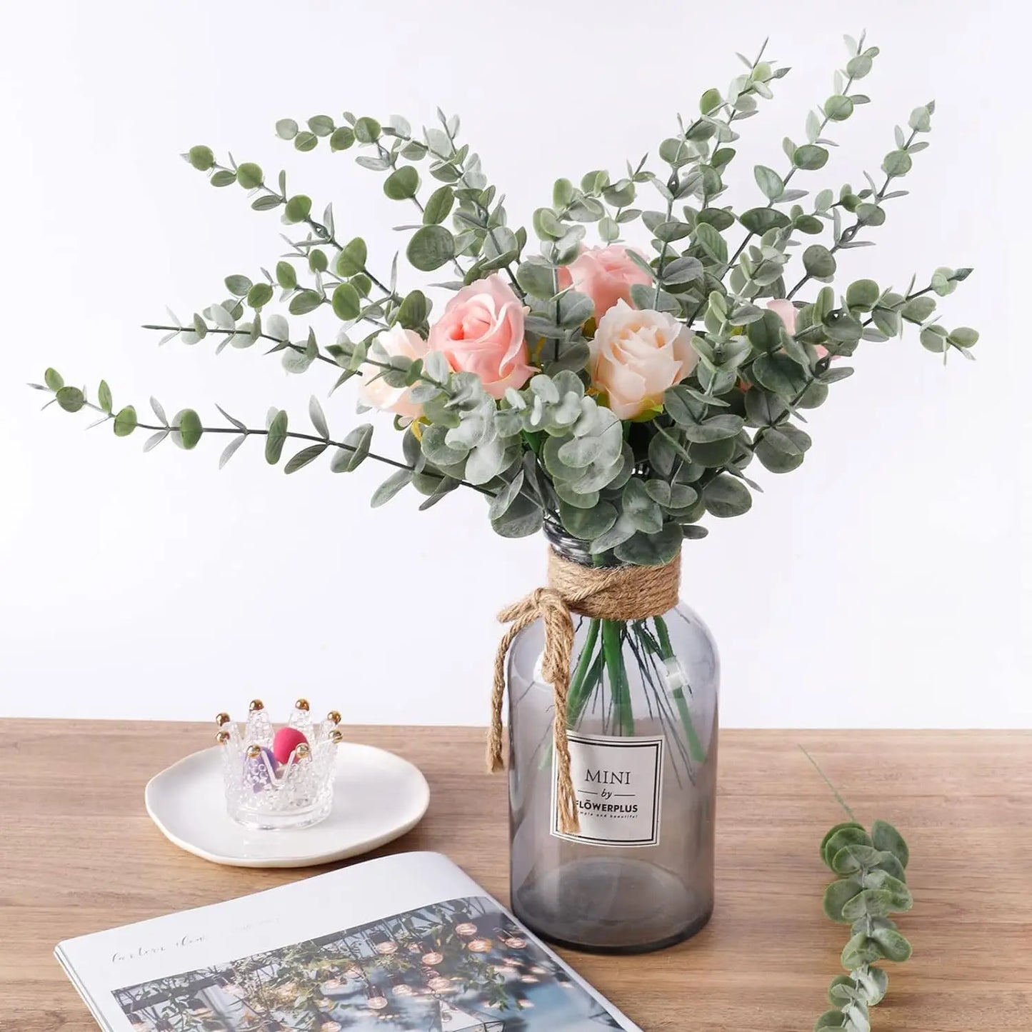 5/10/20pcs Artificial Eucalyptus Plant Artificial Eucalyptus Leaves For DIY Bouquet Wedding Office Decoration