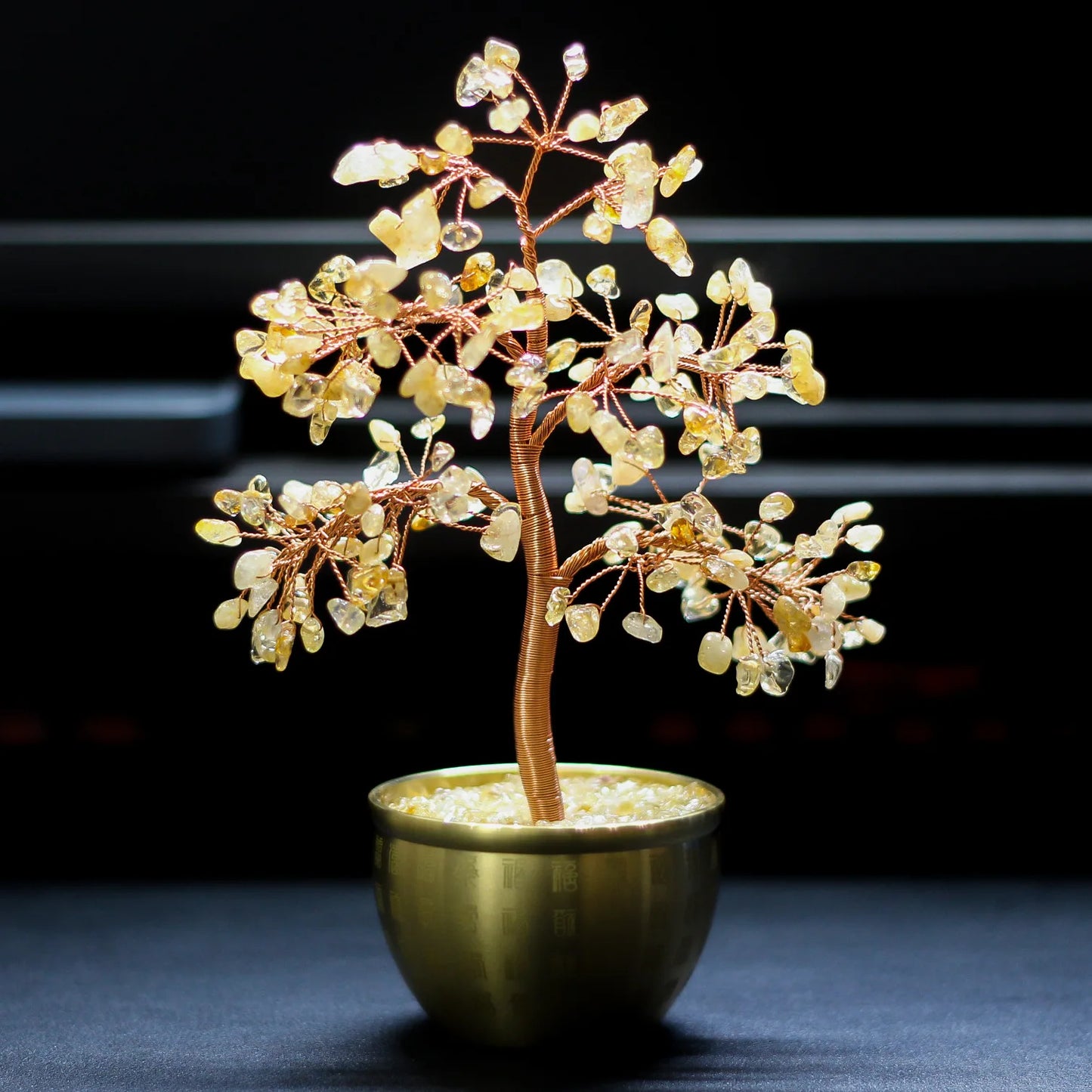 Lucky Abundance Crystal Feng Shui Tree -  Prosperity Decor for Desk, Wealth Attracting Home & Office Blessing | Unique Gift Idea