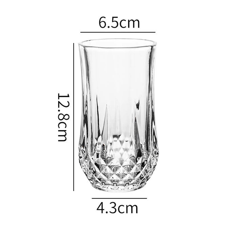 85ml/215ml/310ml/250ml/360ml Collins Glass Whiskey Cups Diamond Relief Bottom Beverage Cup Household Tazas Coffeeware Drinkware