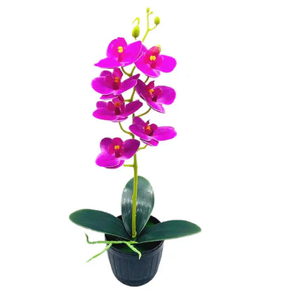 1 Set Beautiful Fake Potted Flowers Portable Simulation Bonsai Orchid Natural-Looking Desktop Fake Potted Flowers