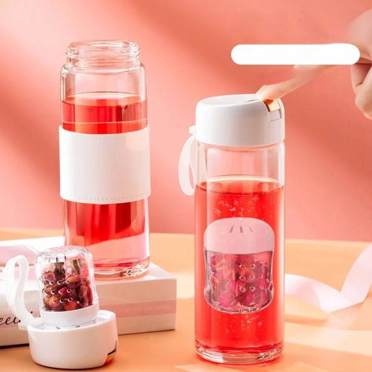 450ml Portable Transparent Glass Cup Household Drinkware Coffee Mug With Lid Beverage Coffee Cups Coffeeware Teaware