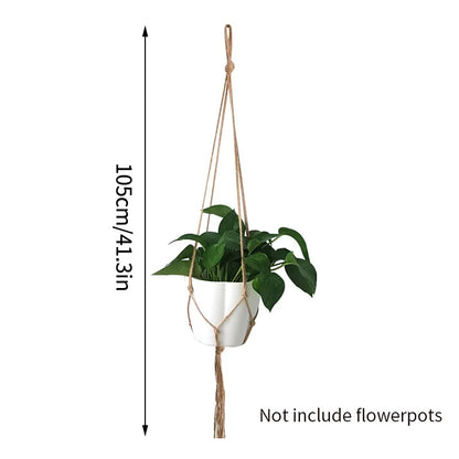 Gardening Plant Hanging Basket Handmade Macrame Flowerpot Pocket Cotton Rope Flower Pot Indoor Home Boho Style Yard Wall Decor