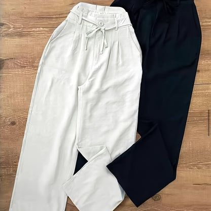 Stylish and Versatile Drawstring Wide-Leg Pants Set for Commuting - 2pcs Combo