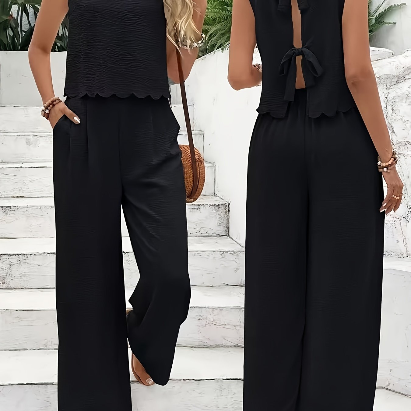 Summer Women's Sleeveless Back Lace-up Pantsuit New Fashion Pantsuit