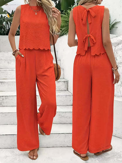 Summer Women's Sleeveless Back Lace-up Pantsuit New Fashion Pantsuit